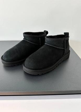 Уггі угги угг ugg ultra mini black suede2 фото