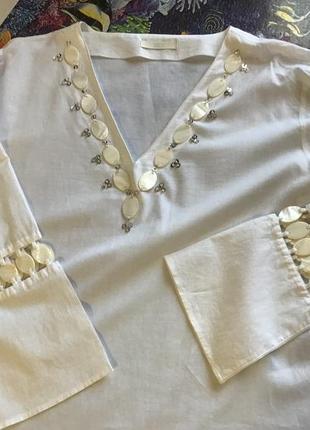 Туника блузка с натуральным перламутром marks&spenser р.52