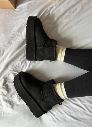 Угги угги угги угги ugg premium lether platform black5 фото