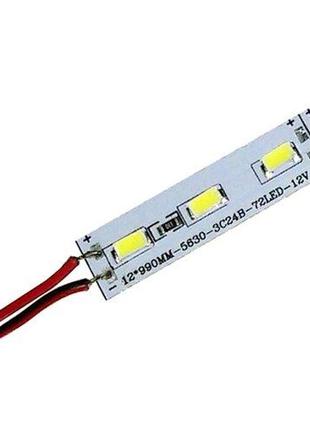 Свiтлодiодна лiнiйка brt 5630-72 led ww 24w 3500k, 12в, ip20 теплий бiлий зi скотчем