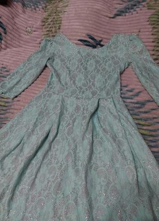 Ніжна неймовірна сукня бірюза, морський бриз, з люрексом3 фото
