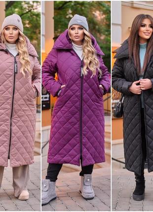 Женское зимняя длинная куртка