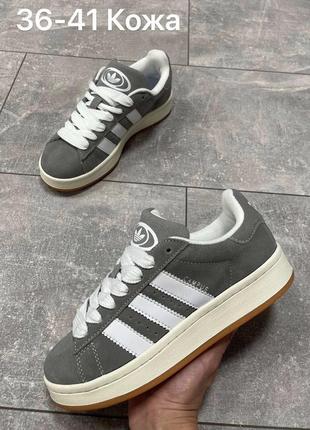 Кросівки кеди adidas campus 00 s dark grey white молодёжные замшевые кроссовки кеды адидас кампус серые с белым