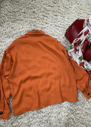 Базовая блуза в насыщенном терракотовом цвете,вольный крой,even&odd,p.10-145 фото