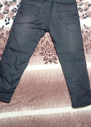 Теплые джинсы на травке для маленькой девочки размеры: 1,2,3,4 года5 фото