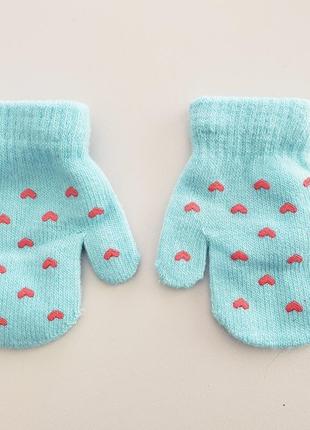 Демісезонні рукавиці дівчинці 12-18-24м 80-86-92 см 1-1.5-2 г нові