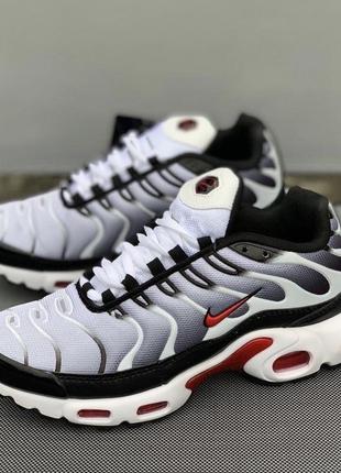 Крутезные кроссовки nike air max plus tn black white модные кроссовки найк аир макс рлюс тн черные с белым3 фото