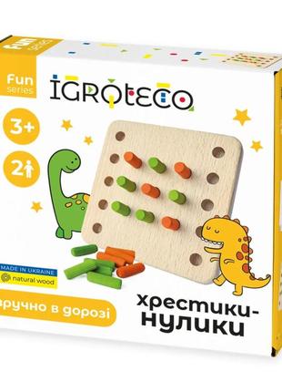 Детская деревянная игра "крестики-нолики" 	igroteco 900576, развивающая игра 11х11 см1 фото