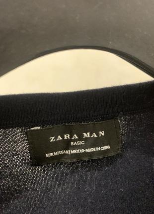 Светр тонкий джемпер zara лонгслів темно синій6 фото