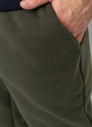 Актуальні утеплені чоловічі спортивні штани хакі зимові чоловічі штани на манжетах теплі чоловічі штани на флісі теплі чоловічі джоггери на флісі5 фото