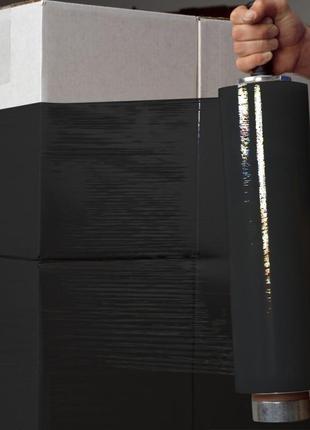 Чорна економічна пакувальна стрейч-плівка 50 см 3 кг (20мкм)5 фото