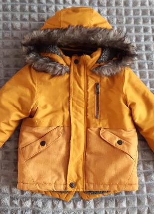 Теплая куртка парка на зиму мальчишку на возраст 2 года