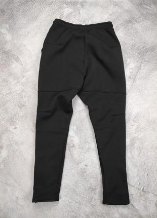 Черные мужские утепленные брюки с застежками / теплые спортивные штаны для мужчин5 фото