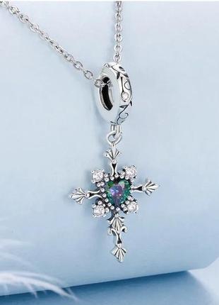 Срібна підвіска шарм "містичний хрест"