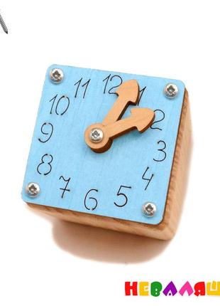 Заготовка для бізікубика малые цветные часы со стрелочками 4,8 см часики будильник маленькие голубые1 фото