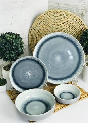 Сучасний, неймовірно гарний керамічний посуд на 6 персон 24 предмети ❤️/ набір тарілок / набір посуду