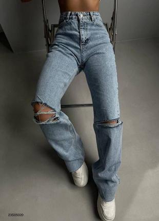 Шикарные джинсы с рваным коленом / предоплата3 фото