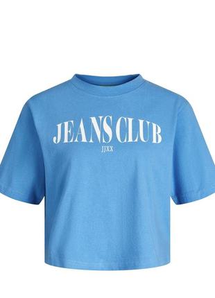 Голубая футболка с круглым вырезом кроп топ jjxx2 фото