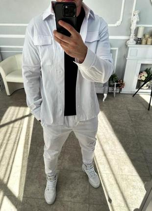 Класический белый костюм.рубашка+штаны