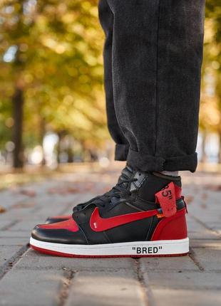 Кросівки nike air jordan 1 off-white bred1 фото