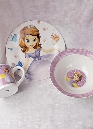 Детский набор посуды interos "принцесса софия 1"1 фото