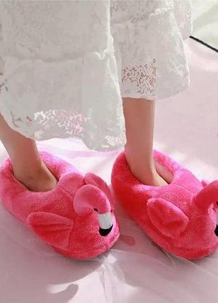 Капці кігурумі рожевий фламінго для дорослих і дітей, домашні капці, плюшеві капці для дітей