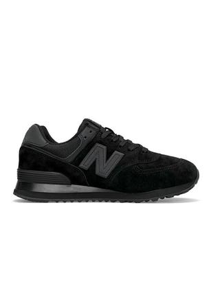 Мужские кроссовки n balance 574 м all black reflective 443 фото