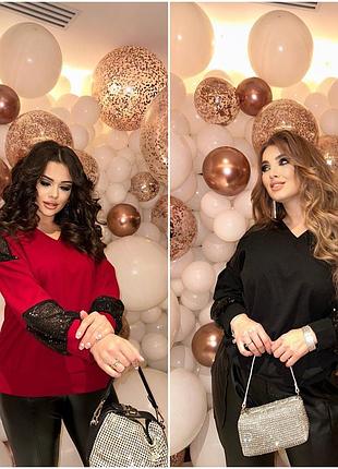 Кофта с длинным рукавом креп-дайвинг размеры батал