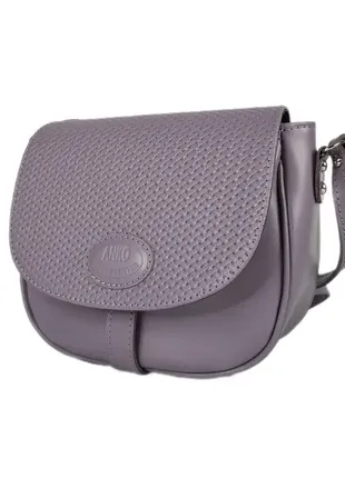 Сумка жіноча "ріміні", натуральна шкіра, сіро-бузкова матова