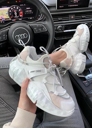 Стильные женские кроссовки jimmy choo white в белом цвете (36-41)10 фото