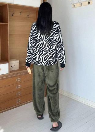 Плюшевая теплая женская пижама. женская пижама мех тедди3 фото