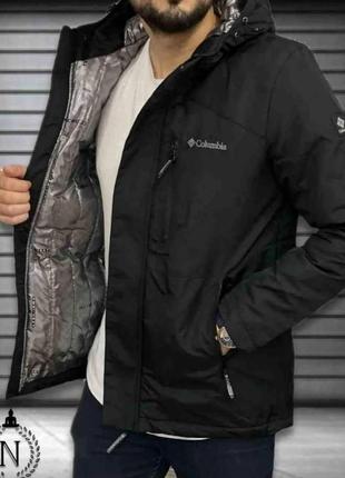 Брендовая мужская куртка зимняя columbia черная