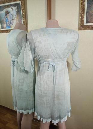Сукня з натурального шовку кольору м'яти8 фото