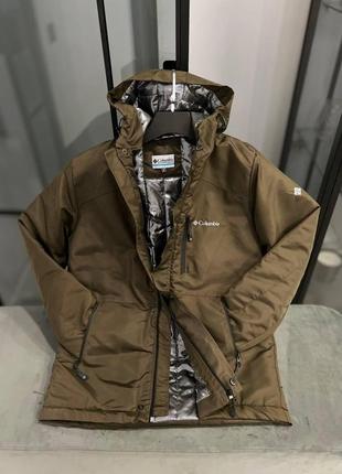 Брендовая мужская куртка зимняя columbia хаки3 фото