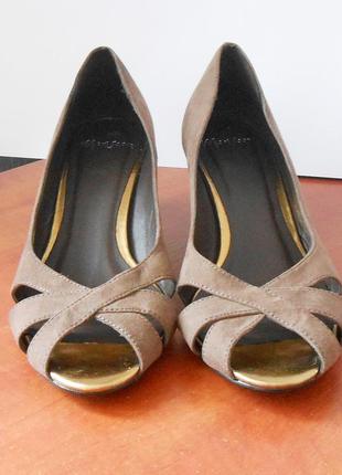 Стильні туфлі з відкритим носком від бренду monsoon, р. 37-38 код k38022 фото