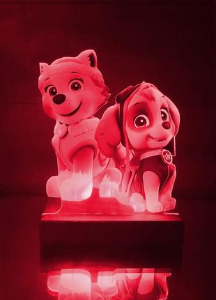 Переносной детский ночничок скай и эверест щенячий патруль с usb разъемом