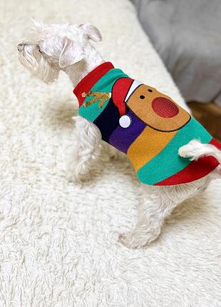 Новогодняя кофточка для собаки кошки 5-10кг