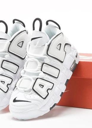 Жіночі білі кросівки найк nike uptempo white, женские белые кроссовки найк