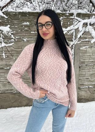 Женский удлиненный свитер оверсайз на зиму2 фото