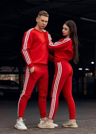 Стильний чоловічий костюм adidas утеплений чорний із шапкою5 фото