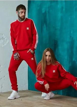 Комплект женский adidas утепленный красный с шапкой9 фото