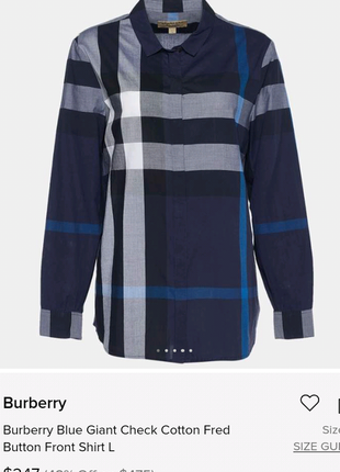 Жіноча сорочка burberry blue giant check7 фото