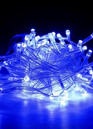 Гирлянда светодиодная xmas led 200 b-1 синий свет (прозрачный провод)