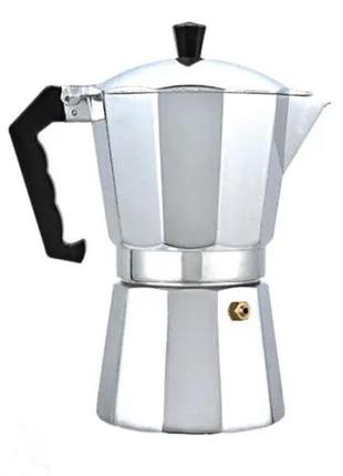 Гейзерна кавоварка benson bn-156 (6 чашок espresso) 300 мл алюміній