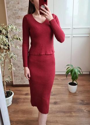 В'язаний теплий костюм спідниця + светр today 🌺