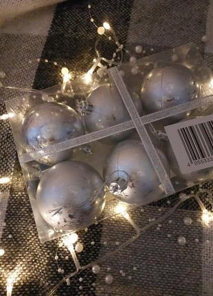 Ялинкові кулі, різдв'яні прикраси, 6 шт, livarno home3 фото