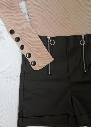 Женские шорты с кожаным напылением fb sister 😎6 фото