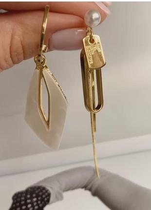 Сережки мед золото