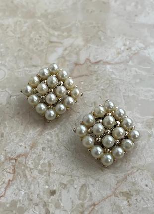 Изысканные, нежные клипсы с жемчужинами