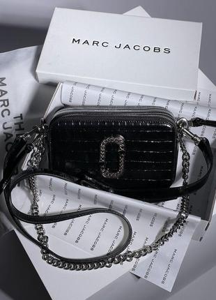 Женская сумка marc jacobs the croc embossed black2 фото